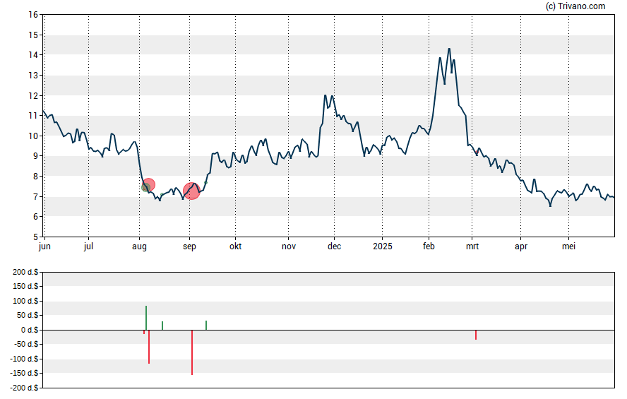 Grafiek Teladoc Health Inc