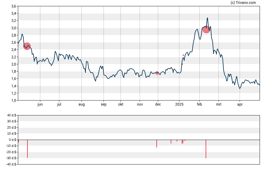 Grafiek DHI Group Inc